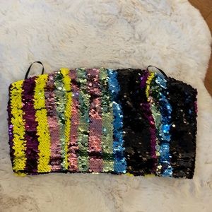 Sequin multi color Tube top